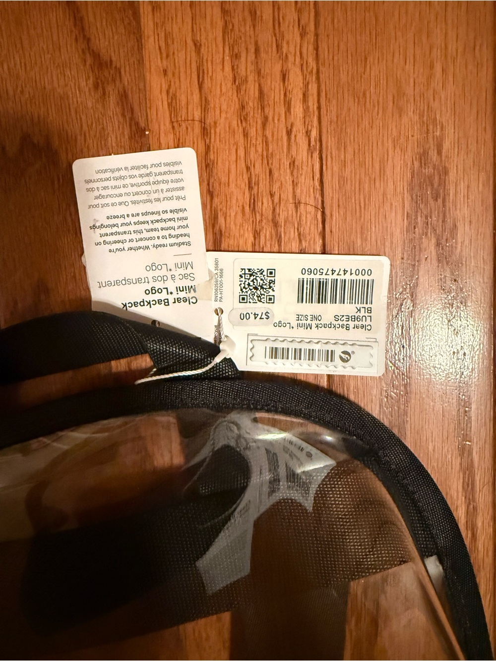 lululemon athletica Clear Backpack with Black Trim - Picture 7 of 7